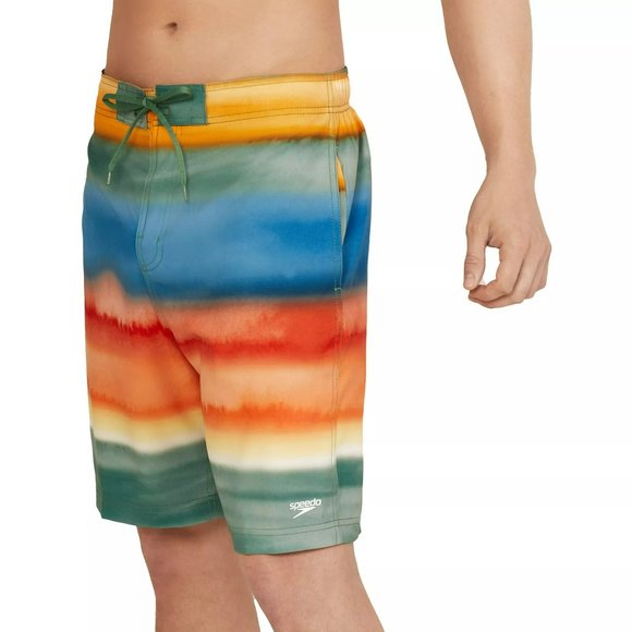 Speedo Men's Coastal Ombre‎ Boardshort in Dark Ivy UPF 50+ Water Repellent Sz XL - Picture 1 of 14